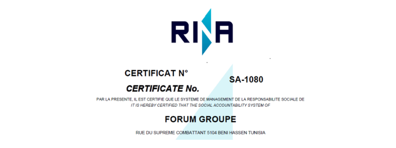 rinnovo certificazione SA8000 FORUM GROUPE